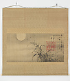 Grasses and Moon, Tani Bunchō (Japanese, 1763–1840), Hanging scroll; ink on silk, Japan